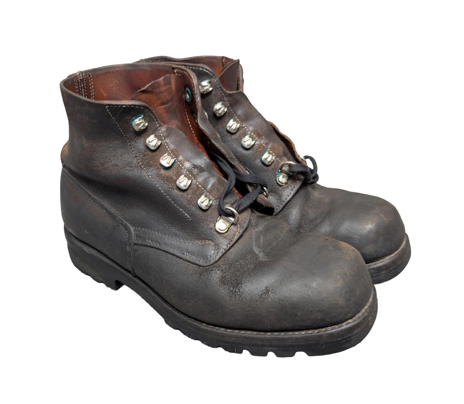 Vintage 1980 Swiss Military Mountain Boots Size 27cm - US 9