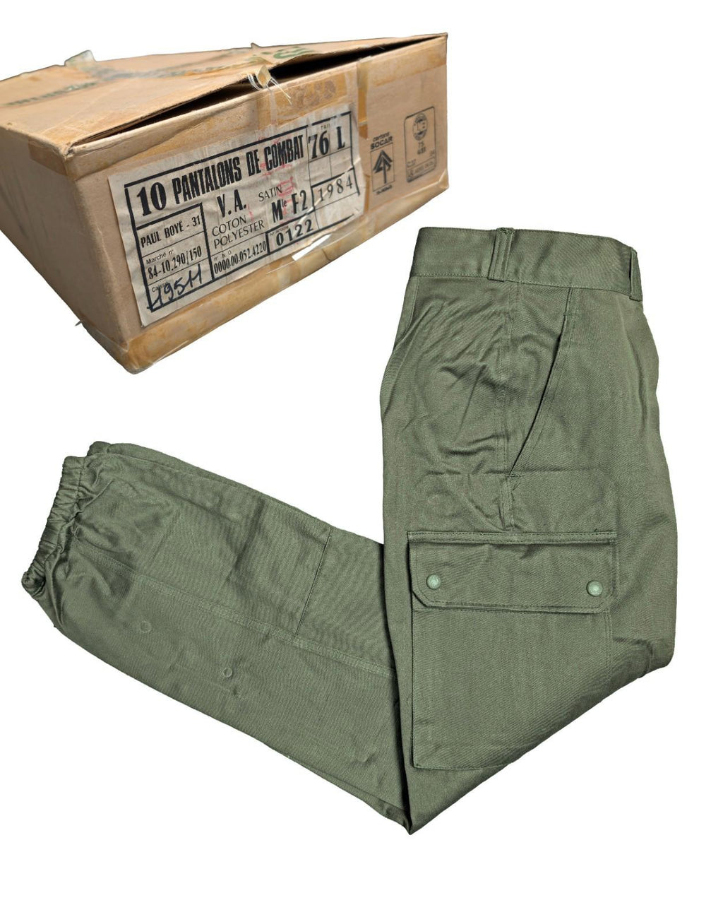 Deadstock 1984 French Army F2 Combat Trousers - Size 76L (30" Waist) - Paul Boyé