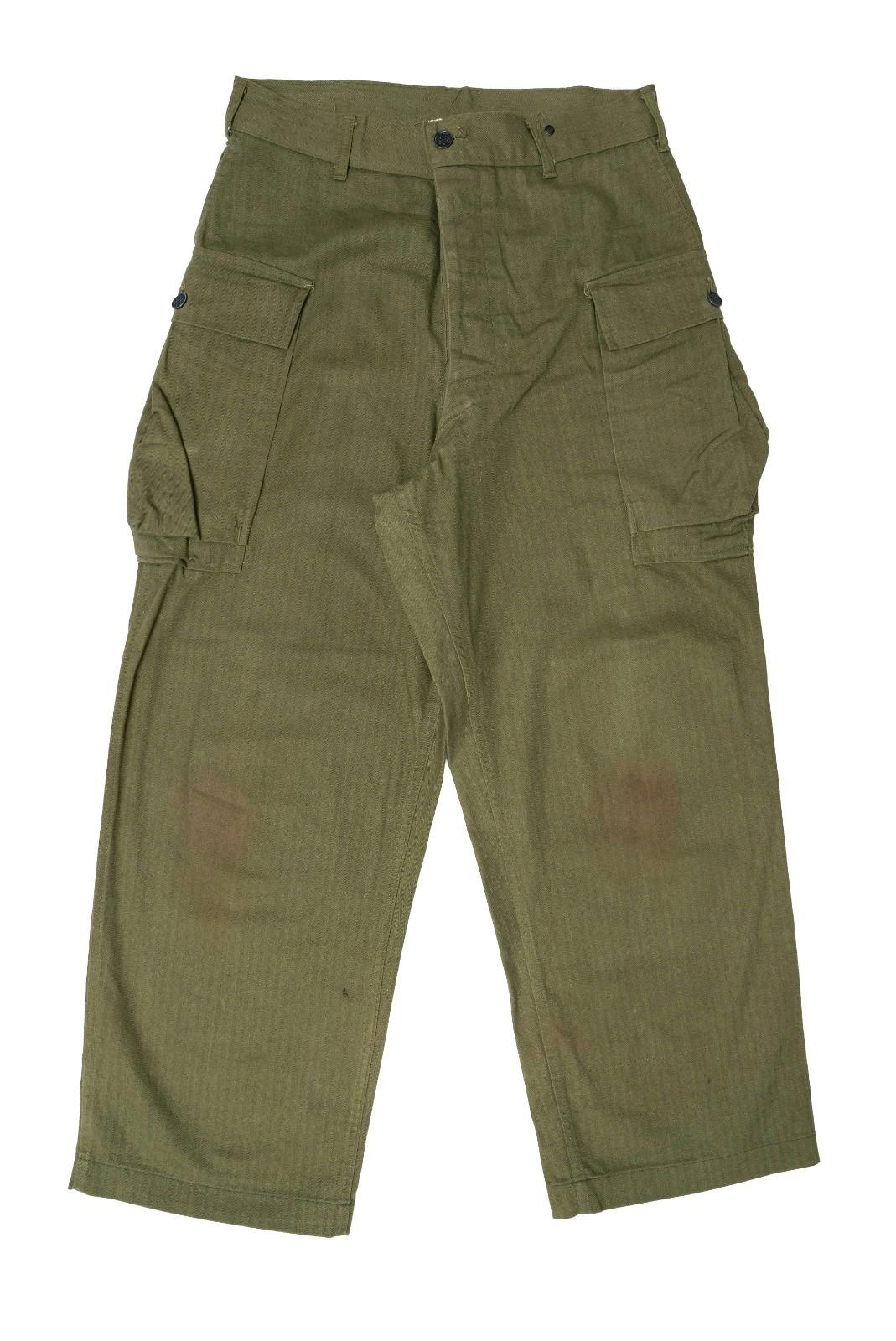 Rare 1944 US Army WWII HBT Trousers - 32x27
