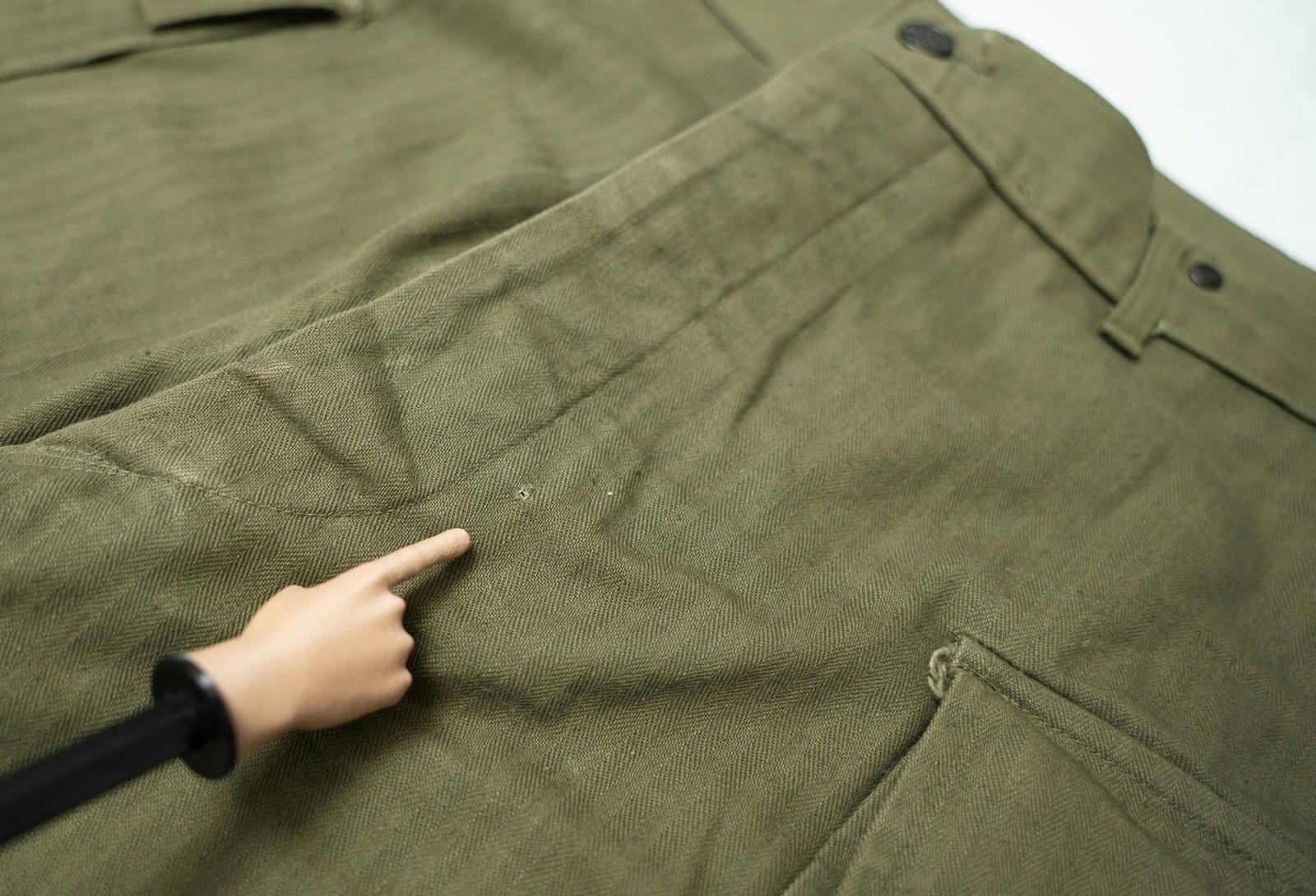 Rare 1944 US Army WWII HBT Trousers - 32x27